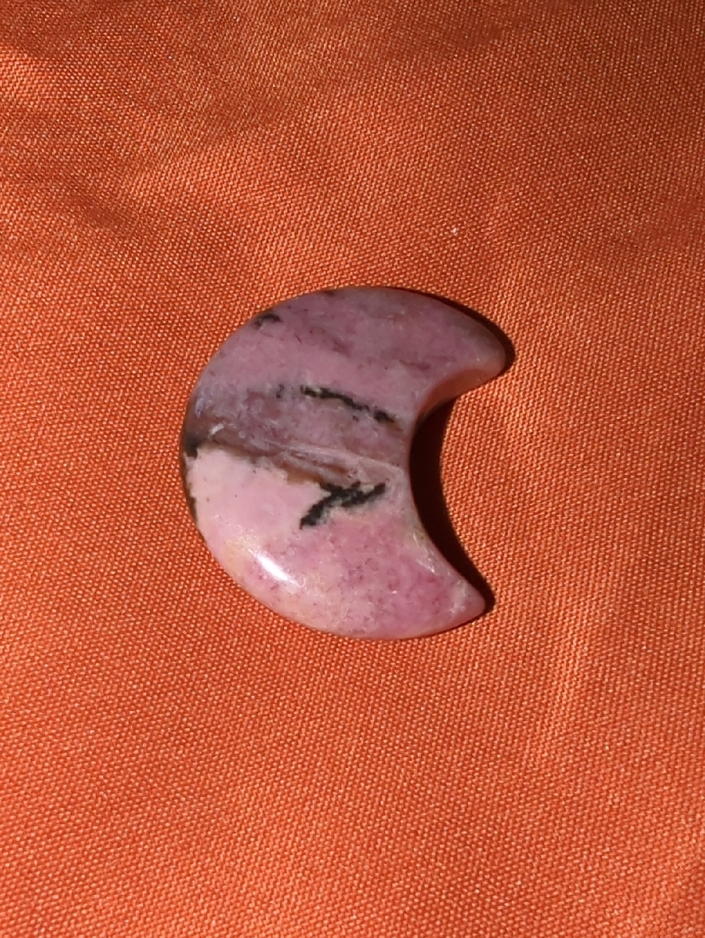 Pink Rhodonite Crescent Moon Gemstone Carving